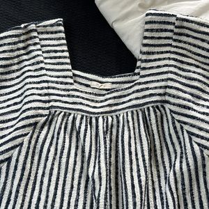 Madewell stripe flutter sleeve top